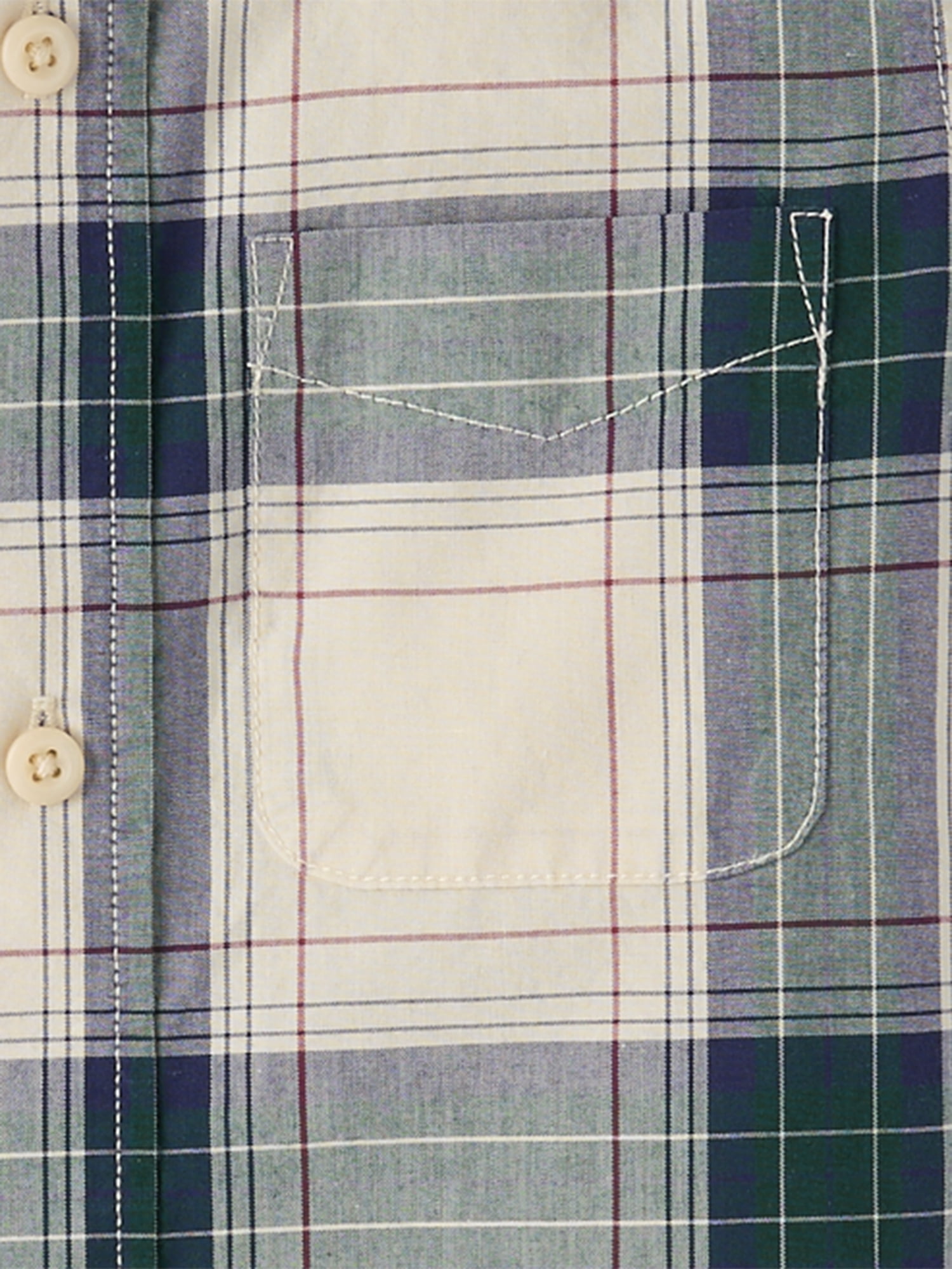 The Children's Place Boys Short Sleeve Plaid Poplin Button Up Shirt, Sizes XS-XXL