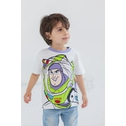 Disney Toy Story Toddler Boys 3-Pack Short Sleeve T-Shirts Buzz Rex Green Yellow