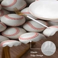 thumbnail image 3 of Baseball Round Tablecloth, Fitted Table Cover with Elastic for 36"-44" Round Tables, White Red Art Sport Table Cloth Outdoor Indoor Dinning Party Waterproof Tablecloths, 3 of 7