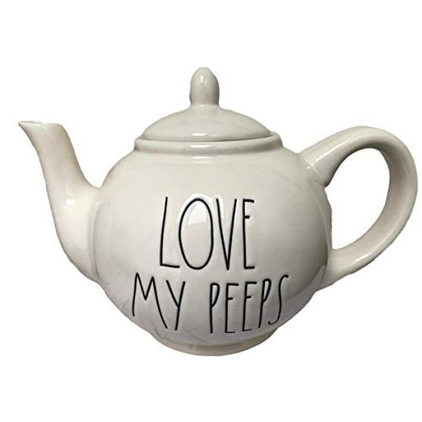 Rae Dunn LOVE MY PEEPS Teapot Tea Pot Kettle Ceramic