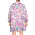thumbnail image 2 of Wearable Oversized Blanket,Pink Unicorns Flamingos Pattern Wearable Blanket Hoodie for Adults,Cozy Hooded Blankets with Super Pockets,Super Warm Fuzzy Pullover for Women & Men, 2 of 6