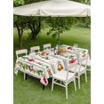 thumbnail image 3 of Outdoor Tablecloth with Umbrella Hole and Zipper, Poinsettia Floral Rectangle Table Cloth 52x70 Inch Waterproof Tablecloth, Christmas Balls Xmas Plants Bells New Year Picnic Table Cover for Patio, 3 of 7