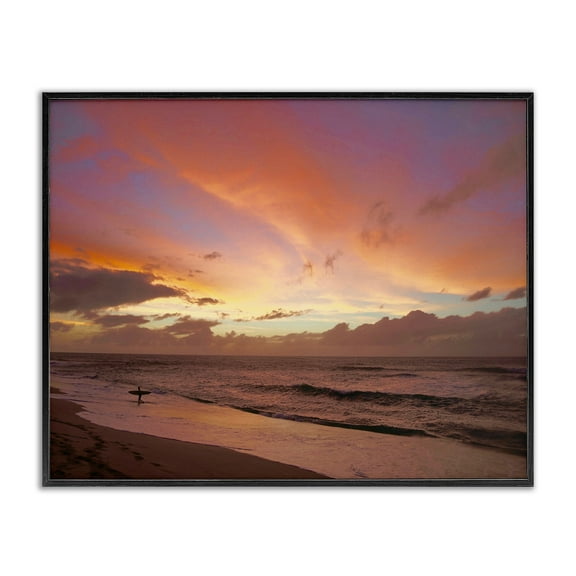 Stupell Industries Surfing Beach Waves Cloudy Sunset Sky Design by Unsplash