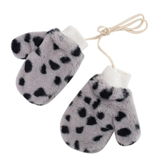 KPOPLK Winter Baby-Girls Knit Ski-Gloves Toddler Warm Mittens Warm Thick Mitt Infant fit(One Size,E1-Grey)