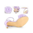 thumbnail image 2 of BLISSFUL STEP Flower Open Toe Slingback Stiletto Heels Ankle Strap Sandals for Women Purple 7, 2 of 6