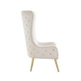 thumbnail image 4 of Best Master Furniture Venetian Tufted Velvet High Back Arm Chair in Cream, 4 of 6
