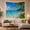 Clear Blue Beach, variant on Ocean Waves Tropical with Beach Tall Palm Tree, Mystical Fantasy for Space Lovers, Galaxy Room Decor, Mother'S Day Gift, Tapestry Wall Hanging for Bedroom and Dorm