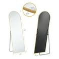 Large Full Length Decorative Metal Leaning Mirror, 64x21 Inch, for