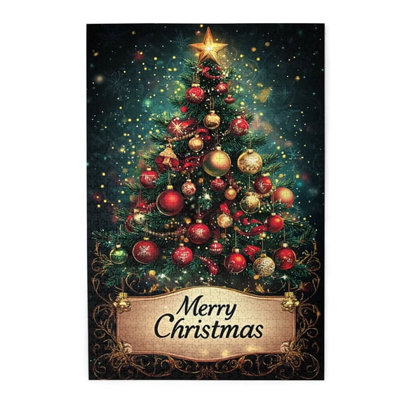 1000 pcs Merry Christmas Slogan christmas tree jigsaw puzzles 1000 pieces,Vibrant Design,Enchanting christmas tree Wooden Puzzles,Gifts for Friends and Family,Unique and Beautiful Design,Fun Puzzles
