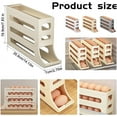 thumbnail image 5 of Egg Holder for Fridge,4 Tiers Rolling Egg Dispenser,Space-Saving Egg Dispenser Holder,30 Eggs Egg Rack Large Capacity Egg Dispenser for Refrigerator (Transparent), 5 of 5
