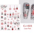 thumbnail image 1 of Pegatina de uñas de copo de nieve con purpurina dorada 3D, suéter blanco reflectante de invierno, Estrella bailarina, árbol de Navidad, lámina de aluminio, puntas de calcomanía de Año Nuevo, 1 of 4