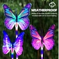 thumbnail image 2 of Rirool Solar Garden Lights, Fiber Optic Butterfly Color-Changing LED Decor, Waterproof Outdoor Yard Art (3 Pack), 2 of 9