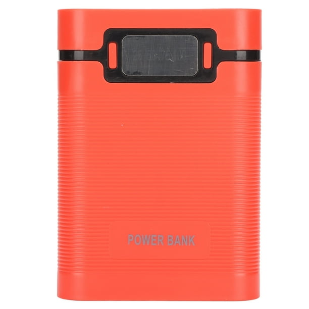 DIY Mobile 18650 Cargador de batería Power Bank 4 Baterías Caja de capacidad Micro entrada Carga bidireccional con pantalla LCD Rojo