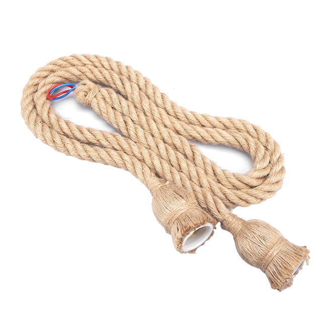 Accesorio de lámpara de cuerda, 1,5 m, 2 cabezales E27, accesorio de lámpara de cuerda de cáñamo, accesorio de iluminación construido para precisión