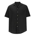 thumbnail image 5 of Fashion Plus Size Casaul Shirts for Mens British Short Sleeved Cardigan Turn-down Collar Loose Solid Color Shirt Jacket Summer Sveing Clearance!, 5 of 6