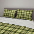 thumbnail image 2 of Olive Green Comforter & Sham Bedding Set, Quilt Pattern Traditional Scottish Design Checkered Geometrical, 3 pcs Duvet Set Microfiber Filling Quilt, 5 Sizes, Dark Green Yellow Brown, by Ambesonne, 2 of 4