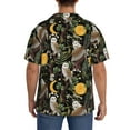 thumbnail image 3 of Susaid Owls And Plants Print Men's Polo Shirts Button Down Short Sleeve Casual Summer Beach Vintage Shirts for Men-Medium, 3 of 5