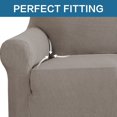 thumbnail image 4 of Modern Spandex Sofa Cover Couch Covers with Elastic Bottom Lycra Jacquard High Stretch Sofa Slipcover Stylish Furniture Cover/Protector Machine Washable for Sofa 72"- 88" Width - Taupe, 4 of 7
