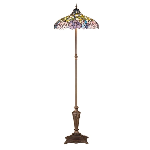 Meyda Tiffany 30451 Vintage Stained Glass / Tiffany Floor Lamp From The Wisteria