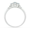thumbnail image 5 of 14k White Gold Oval White Topaz And Diamond Three Stone Ring, 5 of 6