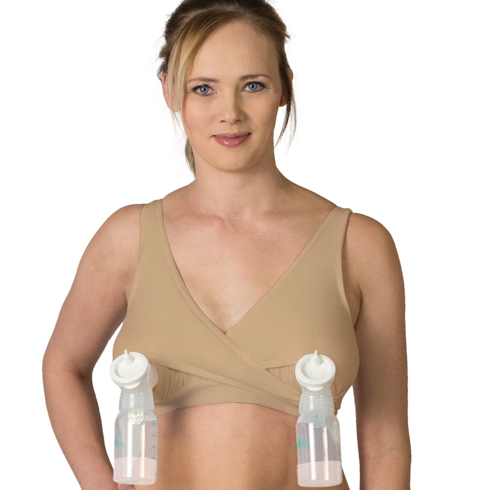 Maternity Nursing Bras & Everyday Bra HOFISH Women's Plus Cup Hands Free 3-in-1 Pumping Bra 