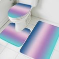 thumbnail image 3 of Blue Purple Teal Ombre Cream Bath Mat 3 Piece Bathroom Rug Set, Modern Abstract Art Aesthetics Non Slip Bath Rug Contour Mat and Toilet Lid Cover, Absorbent Shower Mats Soft Bath Rugs and Mats Sets, 3 of 8