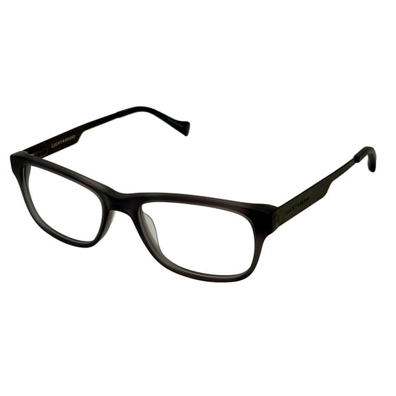 Lucky Mens Ophthalmic Matte Plastic Soft Rectangle Eyeglass Frames D807, Grey, 48mm