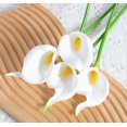thumbnail image 1 of 15 lirios de cala artificiales - flores de cala en miniatura, adecuadas for ramos de novia y decoración del hogar., 1 of 2