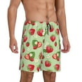 thumbnail image 2 of Wukai Strawberry Floral Men’s Short Pajama Pants With Pockets Soft Sleep Pj Shorts for Men-4X-Large, 2 of 6