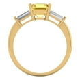 thumbnail image 4 of 1.62 ctw 3 Stone Anniversary Ring for Women | Square Emerald Cut Natural Citrine | Hyperallergenic Solid 18K Yellow Gold, 4 of 5