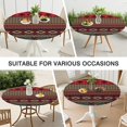 thumbnail image 7 of Vibrant Bohemian Floral Round Tablecloth with Elastic Hem, Fits 52 to 56 Inch Circular Table for Dining Room Decor and Garden Party Setting, 7 of 7