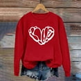 thumbnail image 5 of Penkiiy Love Sweatshirt Women Valentine's Day Shirts Funny Graphic Long Sleeve Lightweight Shirt Holiday Pullover Tops S Red, 5 of 8