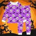 thumbnail image 2 of Girls Pajama Set Halloween Pjs Pumpkin Print Long Sleeve Crewneck Top Fall Girls Pajamas Size 6-7 Years, 2 of 3