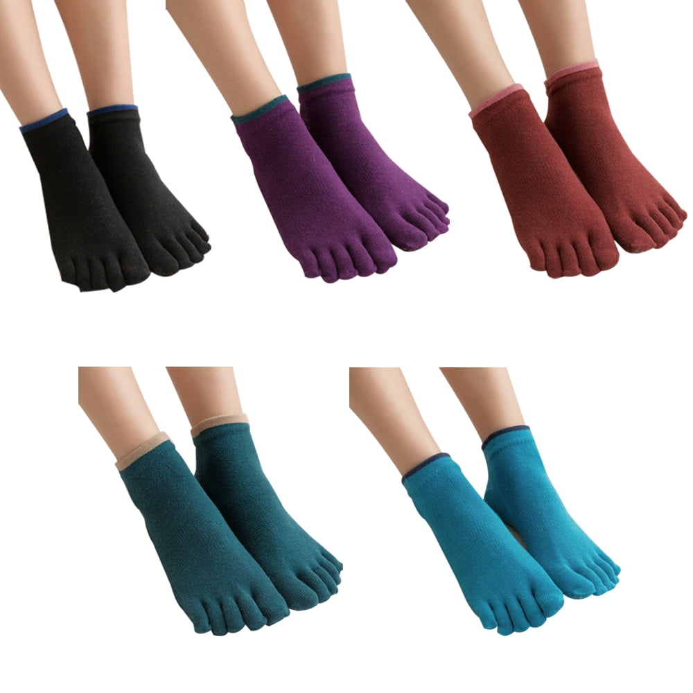 Yoga Toe Socks for Women Five Finger Socks with Grip Five Toe Non