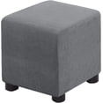 thumbnail image 1 of Ottoman Cover Square Folding Storage Ottoman Slipcovers Jacquard Stretch Cube Footrest Foot Stool Covers Protector with Elastic Band (Small,Dark Gray), 1 of 7