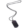 thumbnail image 2 of FELTECHELECTR Collar con colgante de cadena de acero de titanio para hombre con placa de identificación militar (negro), 2 of 5