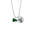 thumbnail image 2 of Delight Jewelry Silvertone Small Green Megaphone Silvertone Script Initial Disc - Y - Charm Necklace, 20"+3", 2 of 4