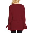 thumbnail image 2 of 1.STATE Womens Tie-cuff Knit Sweater, Red, Medium, 2 of 2