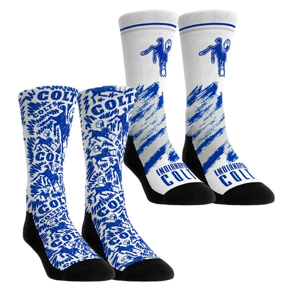 Unisex Rock Em Socks Indianapolis Colts Throwback Two-Pack Crew Socks Set