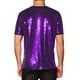 thumbnail image 3 of INSPIRE CHIC Camisetas de Hombre con Lentejuelas de Manga Corta Cuello Redondo para Fiesta Nocturna T-Shirts M Púrpura, 3 of 4
