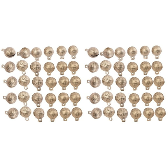 Hytrove Jingle Bells Copper 60Pcs 0.51X0.43X0.28in Golden Small Bell