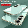 thumbnail image 2 of Para Samsung A14 A24 A34 A54 M14 M54 5G Marco De Oro De Lujo Carcasa De Revestimiento Suave Cuadrado Borde Plano Silicona Lente Protección Completa A Prueba De Golpes Moda Trasera Cubierta Del Teléfon, 2 of 4