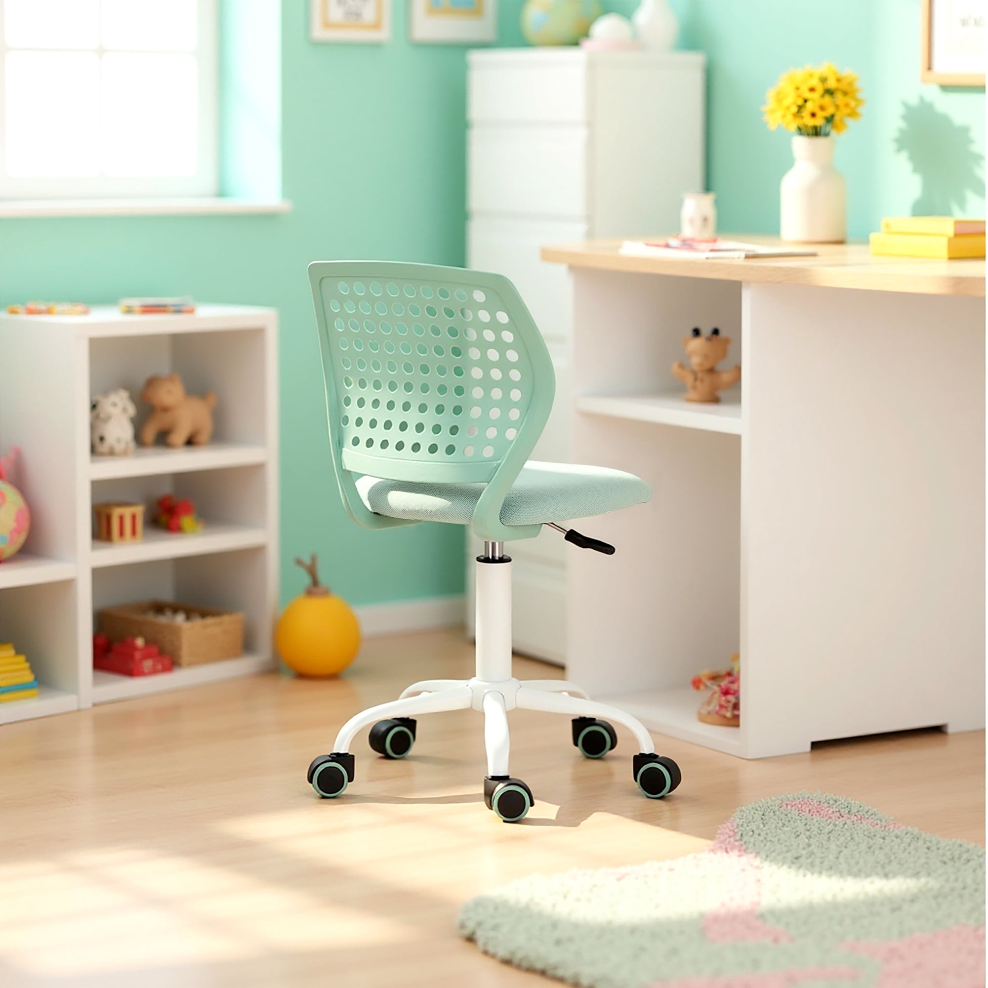 Ergonomic Desk Chair, 360° Swivel Height Adjustable Rolling Office Chair with Comfort Backrest for Home Office Study