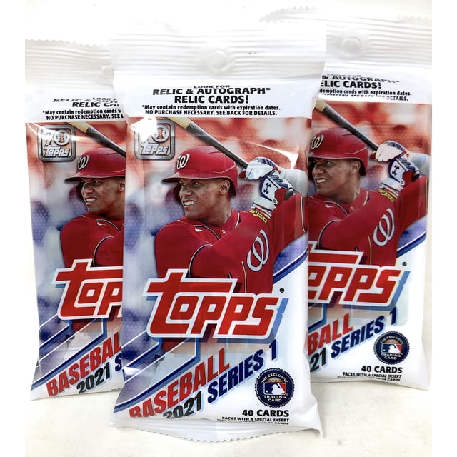 Cartas coleccionables Topps MLB 2021 Serie 1, 3 paquetes