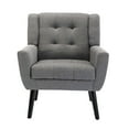 thumbnail image 3 of Single Chair Modern Soft Linen Material Ergonomics Accent Chair , Living Room Chair, Bedroom Chair with Black Legs, for Indoor Home,Light Gray, 3 of 7