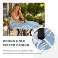 thumbnail image 4 of Round Outdoor Tablecloth with Umbrella Hole and Zipper, Blue Tropical Plants Tablecloth with Elastic Waterproof, Summer Palm Trees Botanical Flowers Patio Table Covers for 31" - 35" Pool Tables, 4 of 9