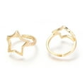 thumbnail image 2 of Adjustable Brass Finger Rings Star Real 18K Gold Plated Size 7 Inner Diameter: 18mm, 2 of 3