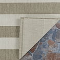 thumbnail image 2 of Couristan 3.9' x 5.5' Gray and Beige Striped Rectangular Outdoor Area Throw Rug, 2 of 10