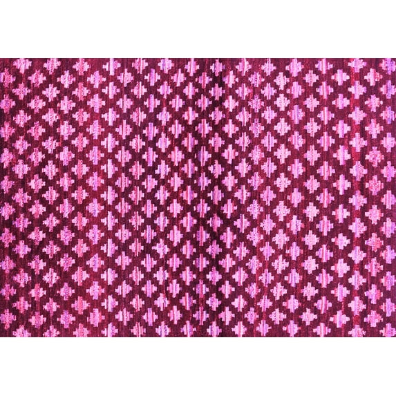 Ahgly Company Indoor Rectangle Abstract Pink Contemporary Area Rugs, 4' x 6'