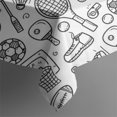 thumbnail image 5 of Doodle Sports Icons Pattern Square Tablecloth,Waterproof Square Table Cover,Wipeable Spillproof Washable Table Cover for Home Kitchen Party Decor 52"x52"(132x132cm), 5 of 6